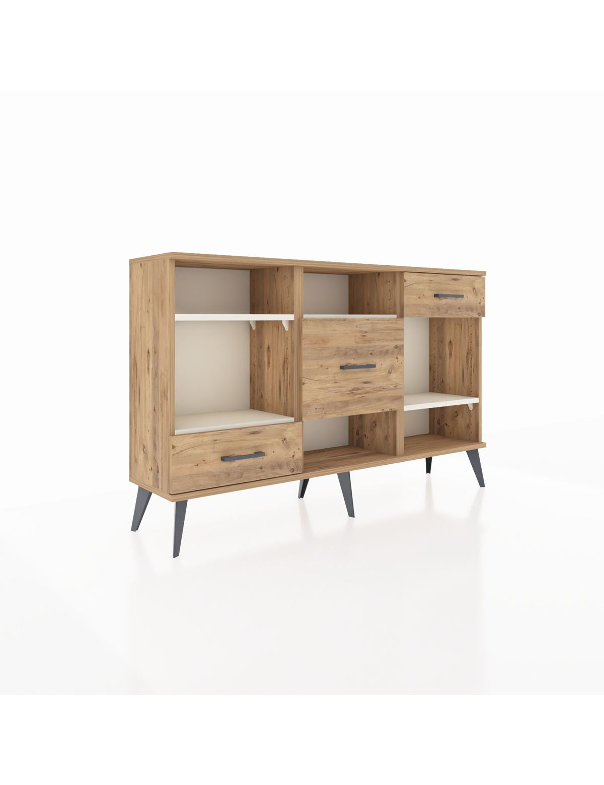 Arges Konsol 4 Raflı 3 Çekmeceli 132x30x83 - S144M001V24A