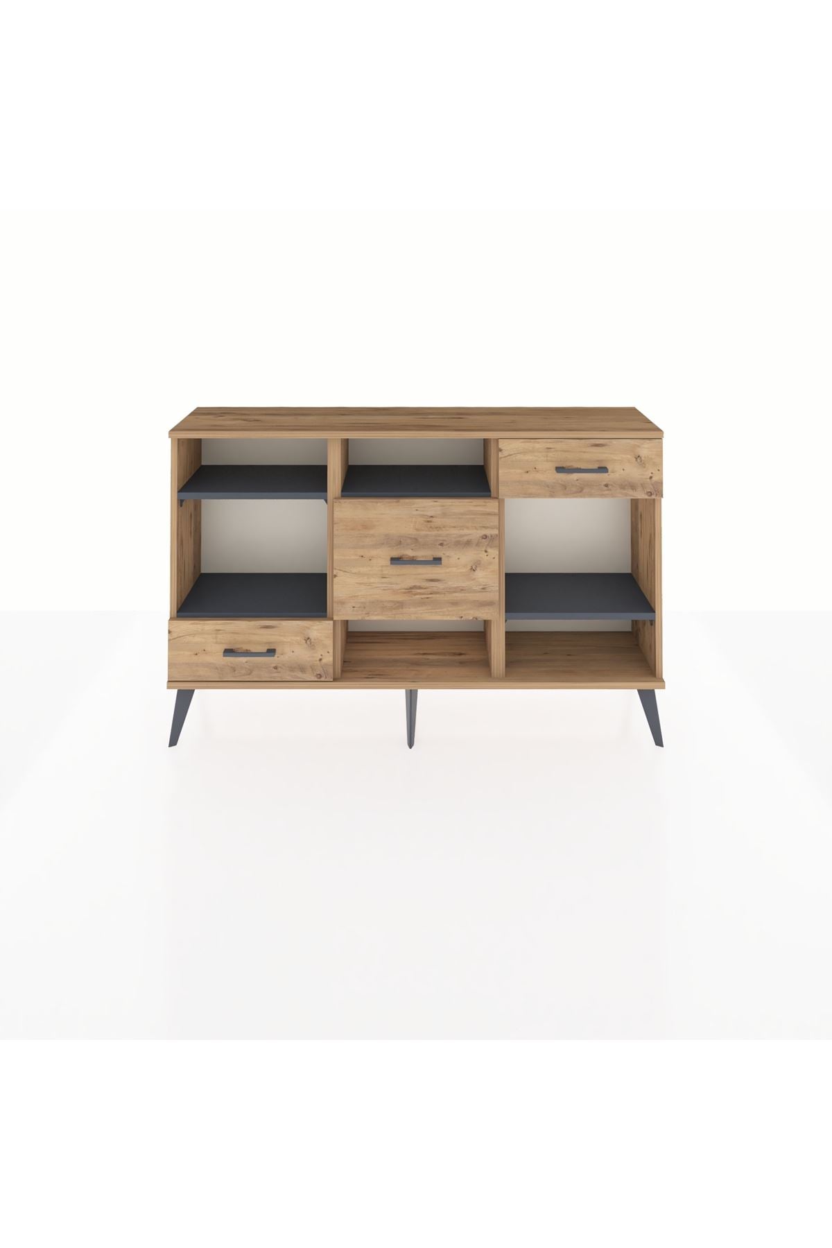 Arges Konsol 4 Raflı 3 Çekmeceli 132x30x83 - S144M001V27A