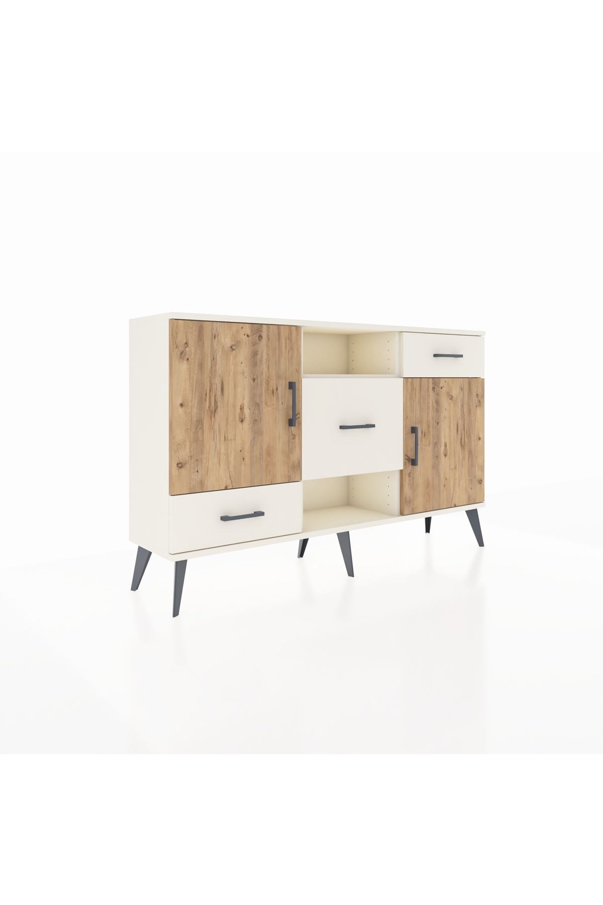 Arges Konsol 4 Raflı 3 Çekmeceli 2 Kapaklı 132x30x83 - S144M002V01A