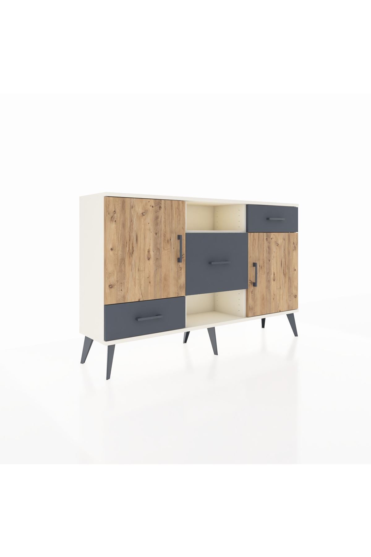 Arges Konsol 4 Raflı 3 Çekmeceli 2 Kapaklı 132x30x83 - S144M002V02A