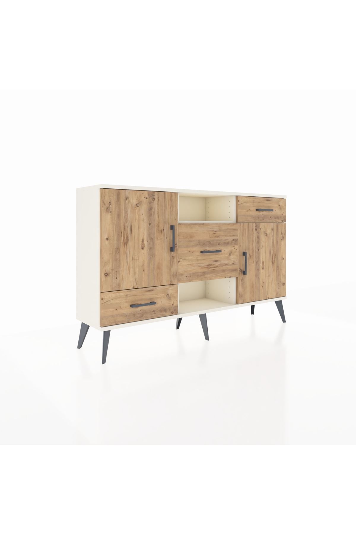 Arges Konsol 4 Raflı 3 Çekmeceli 2 Kapaklı 132x30x83 - S144M002V03A