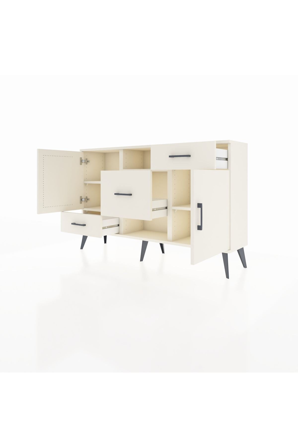 Arges Konsol 4 Raflı 3 Çekmeceli 2 Kapaklı 132x30x83 - S144M002V04A
