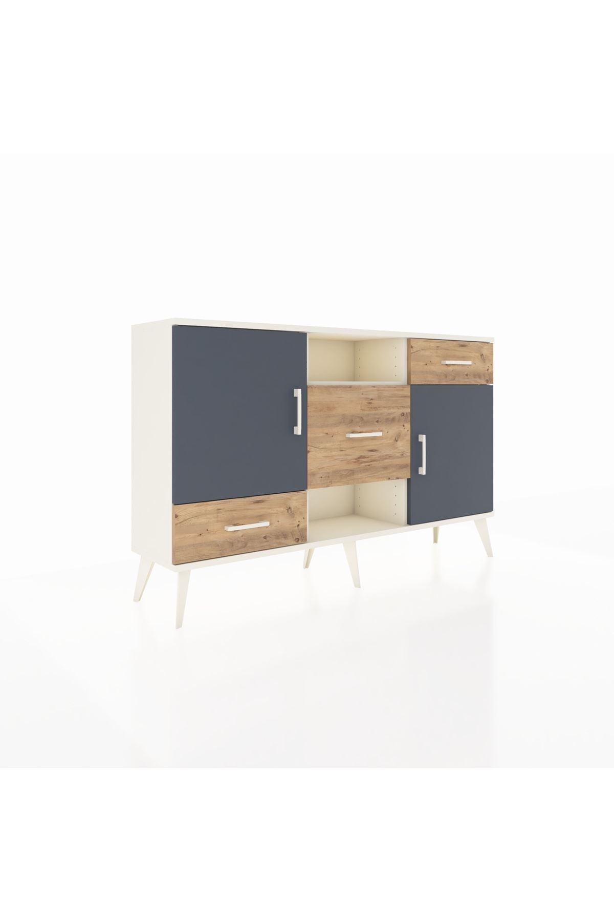 Arges Konsol 4 Raflı 3 Çekmeceli 2 Kapaklı 132x30x83 - S144M002V09A