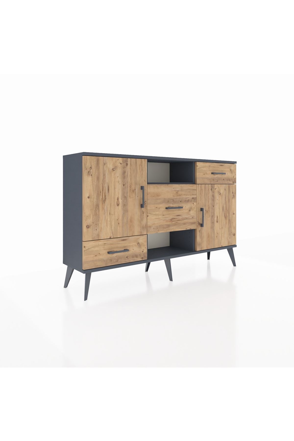 Arges Konsol 4 Raflı 3 Çekmeceli 2 Kapaklı 132x30x83 - S144M002V12A