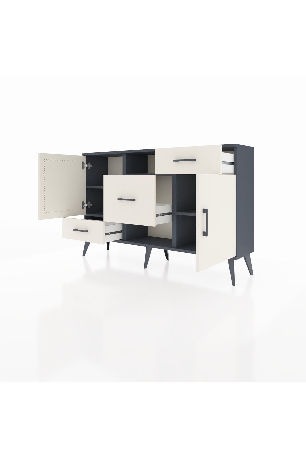 Arges Konsol 4 Raflı 3 Çekmeceli 2 Kapaklı 132x30x83 - S144M002V13A