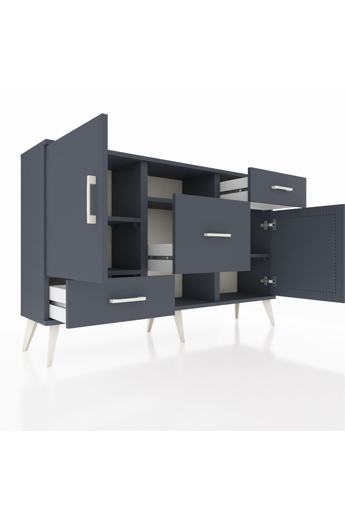 Arges Konsol 4 Raflı 3 Çekmeceli 2 Kapaklı 132x30x83 - S144M002V17A