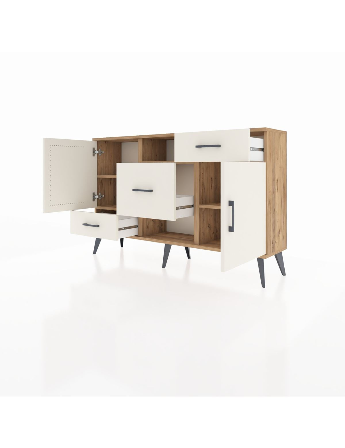 Arges Konsol 4 Raflı 3 Çekmeceli 2 Kapaklı 132x30x83 - S144M002V22A