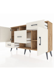 Arges Konsol 4 Raflı 3 Çekmeceli 2 Kapaklı 132x30x83 - S144M002V22A