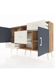 Arges Konsol 4 Raflı 3 Çekmeceli 2 Kapaklı 132x30x83 - S144M002V25A