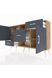 Arges Konsol 4 Raflı 3 Çekmeceli 2 Kapaklı 132x30x83 - S144M002V26A