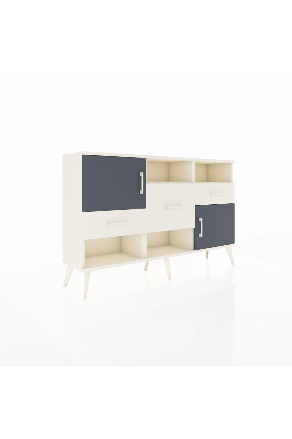 Arges Konsol 3 Raflı 3 Çekmeceli 2 Kapaklı 132x30x83 - S144M003V07A