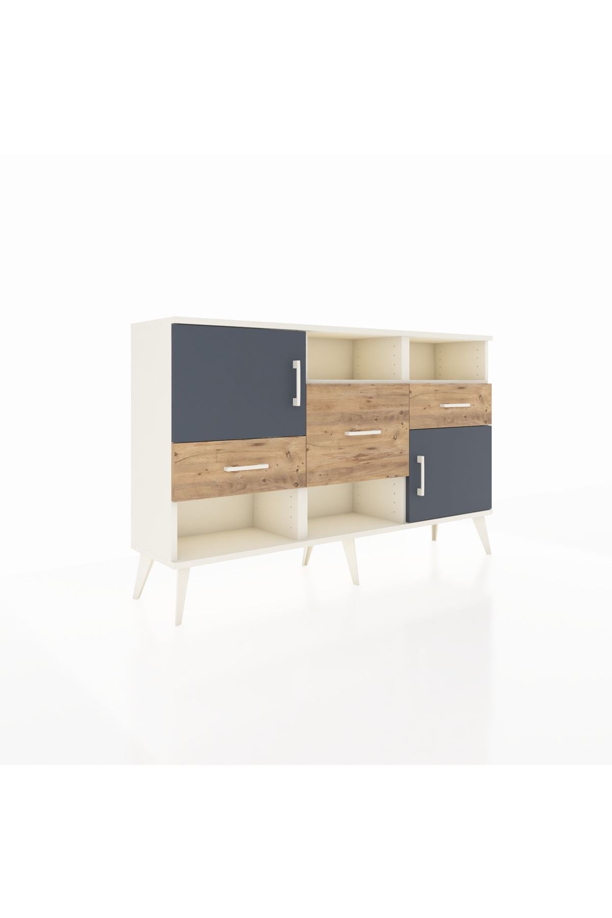 Arges Konsol 3 Raflı 3 Çekmeceli 2 Kapaklı 132x30x83 - S144M003V09A