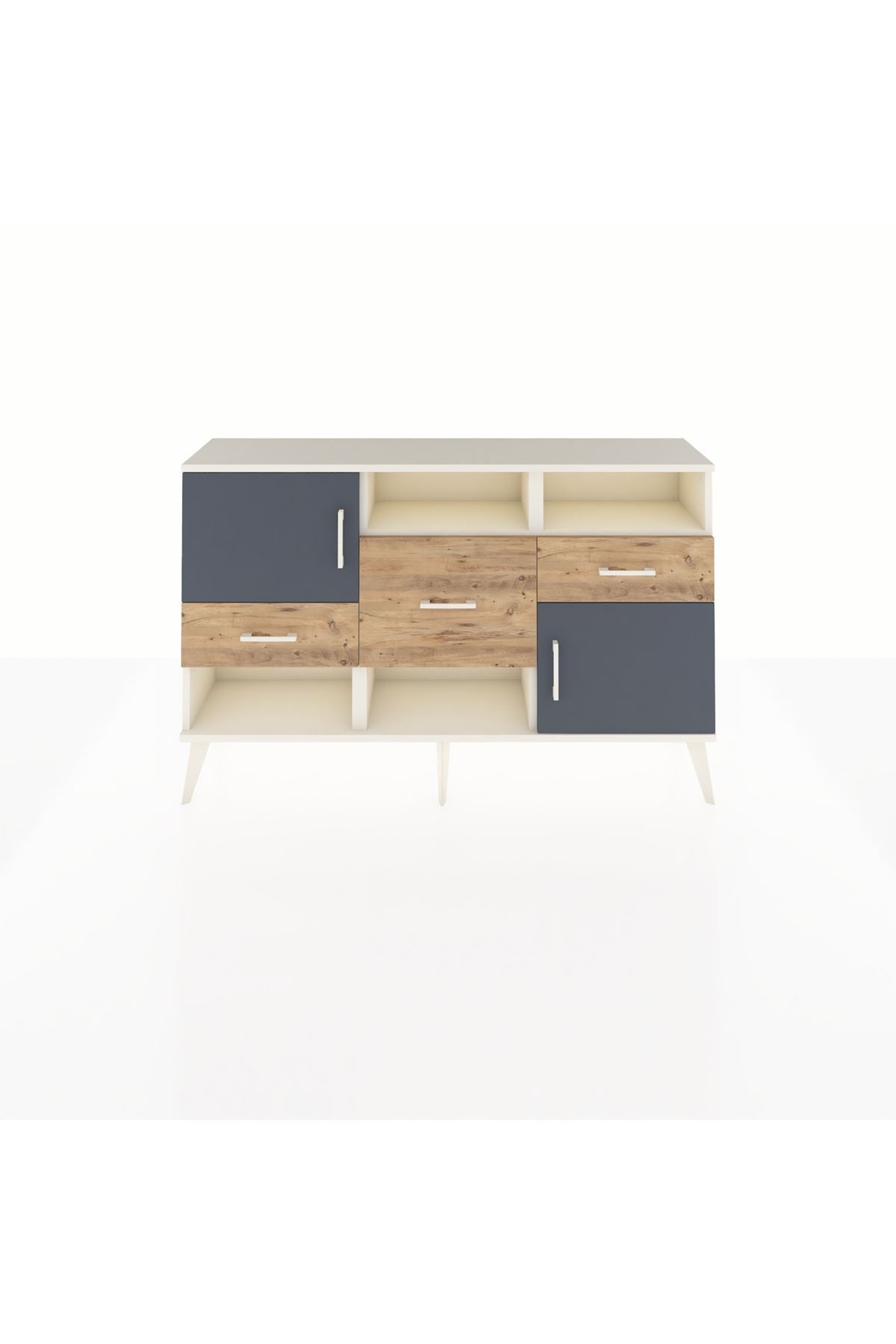 Arges Konsol 3 Raflı 3 Çekmeceli 2 Kapaklı 132x30x83 - S144M003V09A