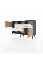 Arges Konsol 3 Raflı 3 Çekmeceli 2 Kapaklı 132x30x83 - S144M003V10A