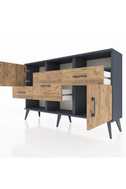 Arges Konsol 3 Raflı 3 Çekmeceli 2 Kapaklı 132x30x83 - S144M003V12A