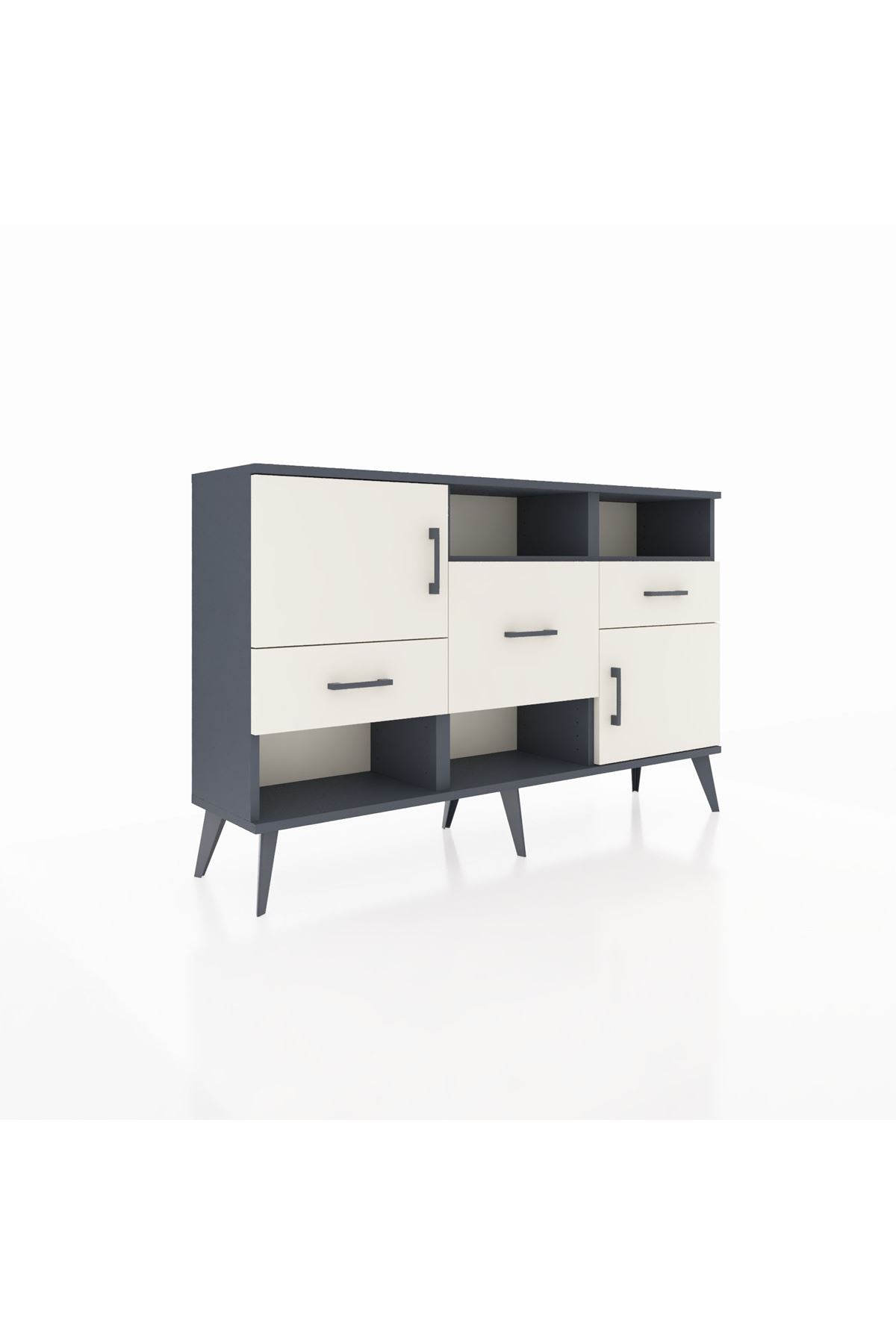 Arges Konsol 3 Raflı 3 Çekmeceli 2 Kapaklı 132x30x83 - S144M003V13A