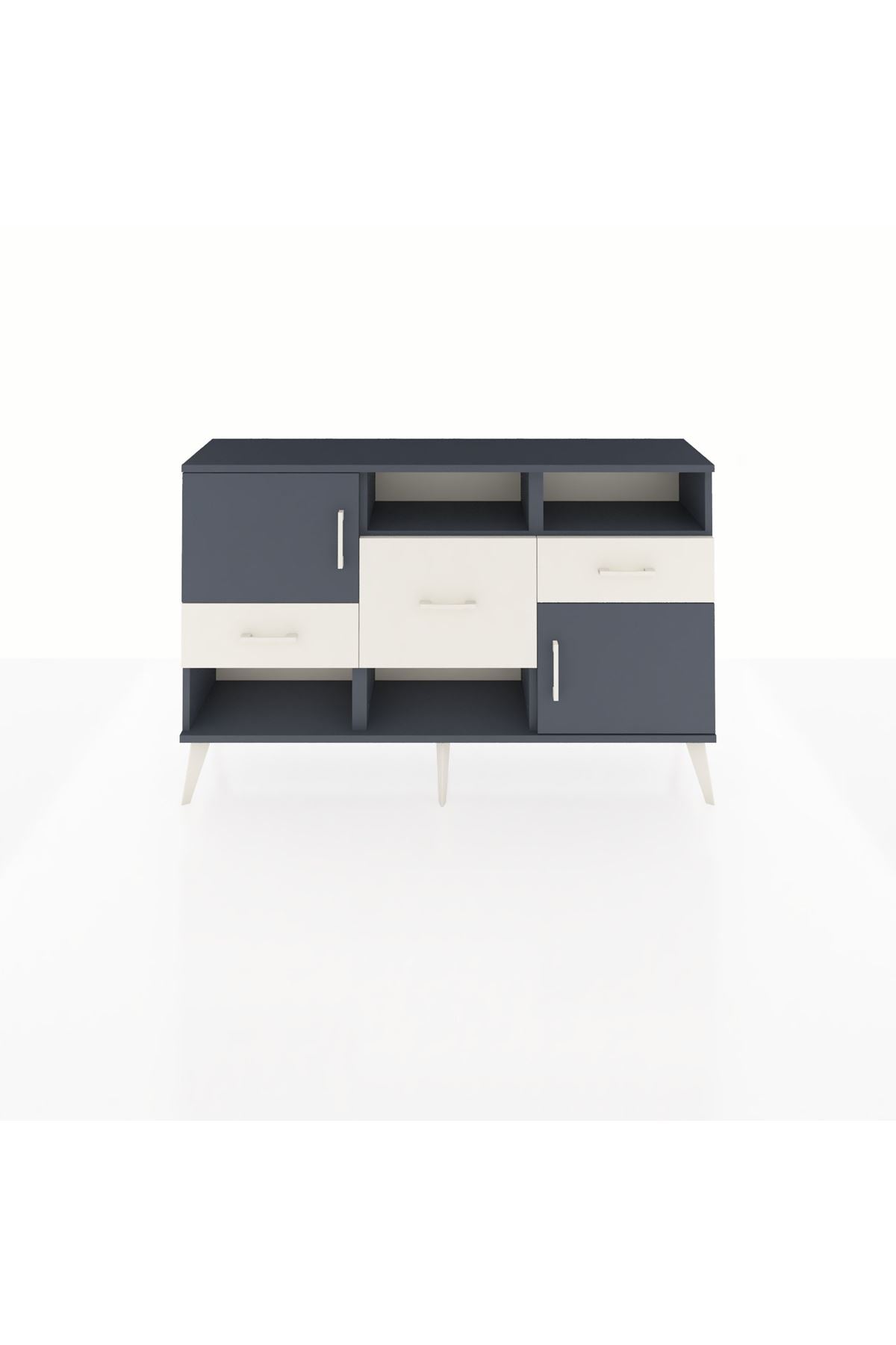Arges Konsol 3 Raflı 3 Çekmeceli 2 Kapaklı 132x30x83 - S144M003V16A