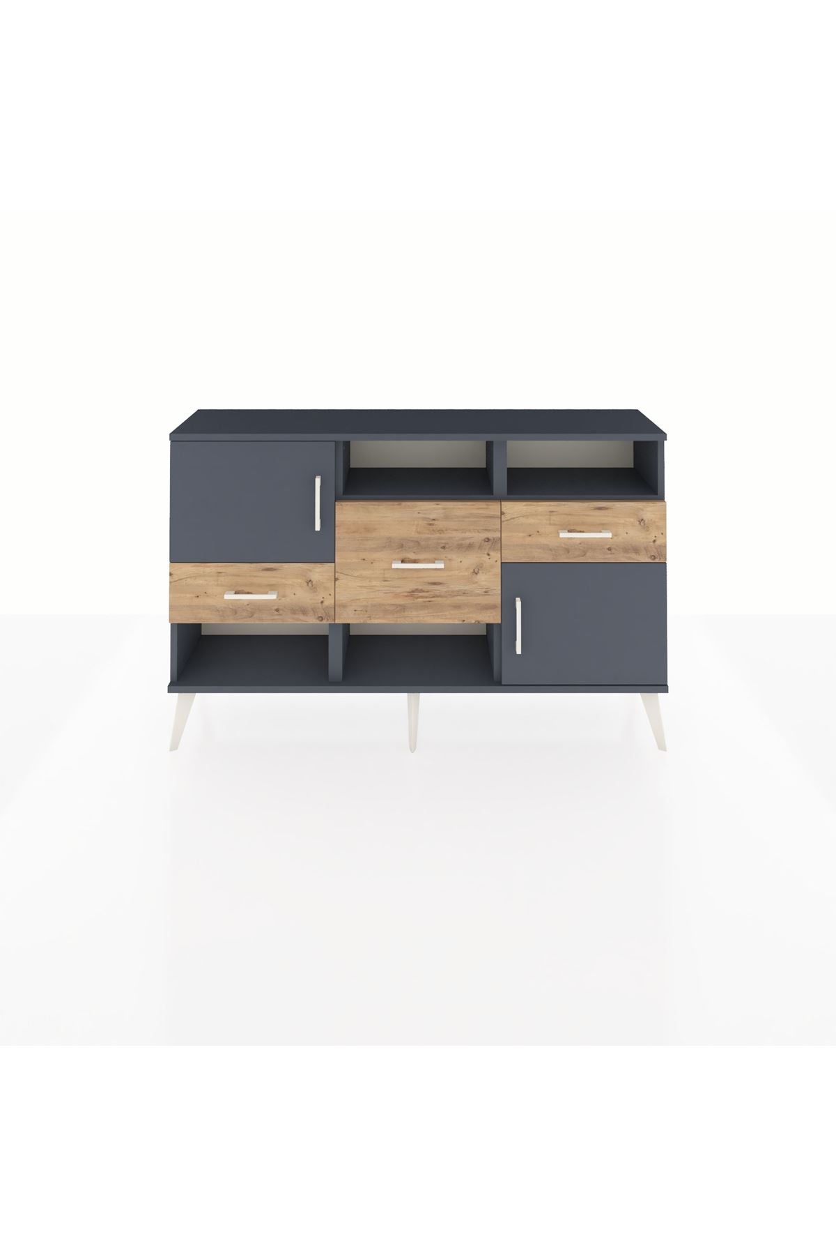 Arges Konsol 3 Raflı 3 Çekmeceli 2 Kapaklı 132x30x83 - S144M003V18A