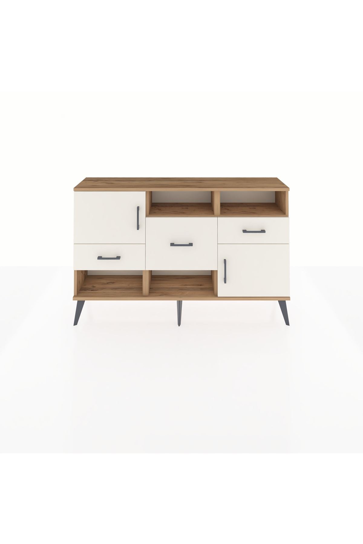 Arges Konsol 3 Raflı 3 Çekmeceli 2 Kapaklı 132x30x83 - S144M003V22A