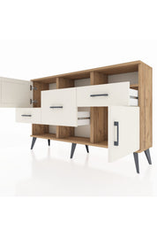 Arges Konsol 3 Raflı 3 Çekmeceli 2 Kapaklı 132x30x83 - S144M003V22A
