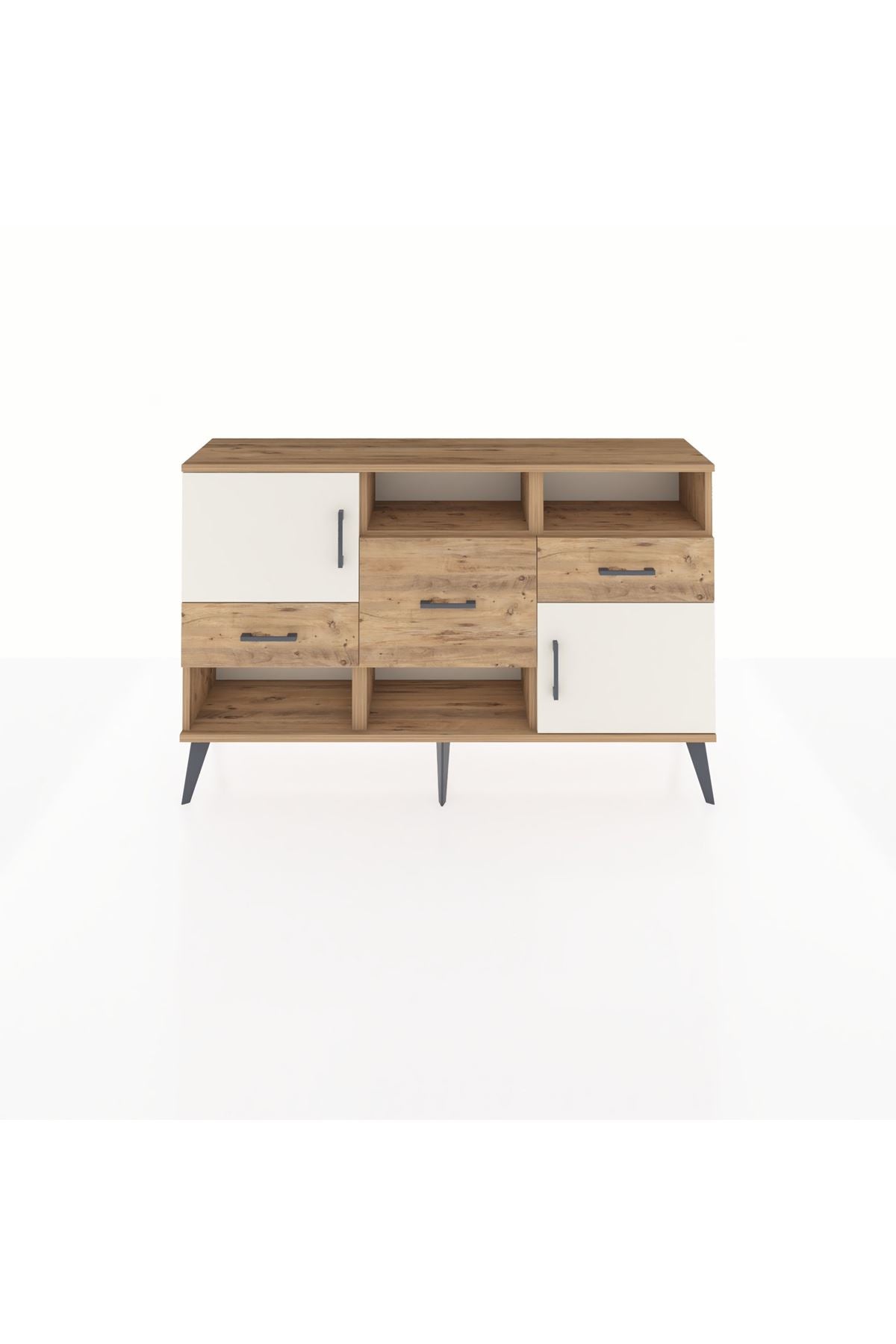 Arges Konsol 3 Raflı 3 Çekmeceli 2 Kapaklı 132x30x83 - S144M003V24A