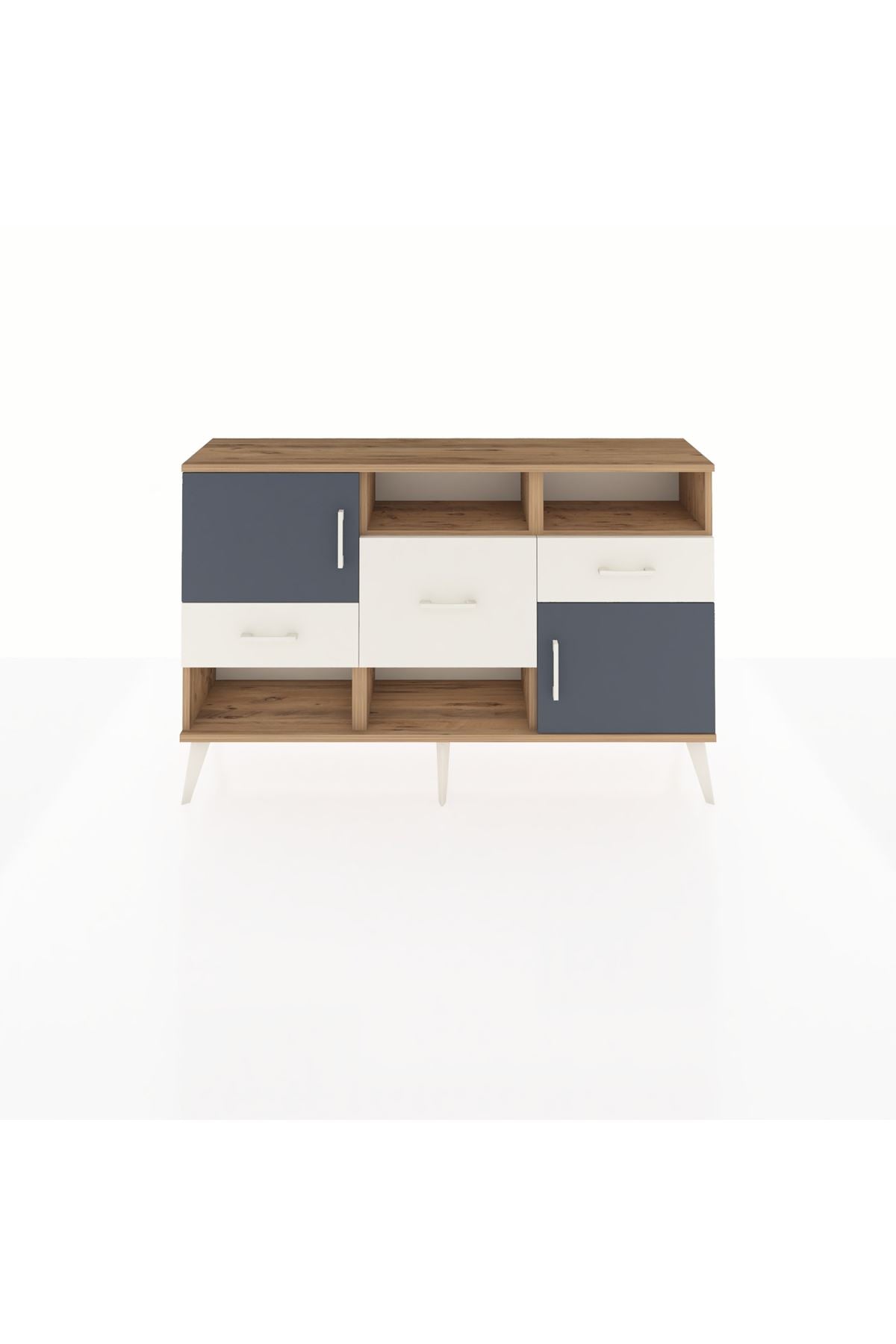 Arges Konsol 3 Raflı 3 Çekmeceli 2 Kapaklı 132x30x83 - S144M003V25A