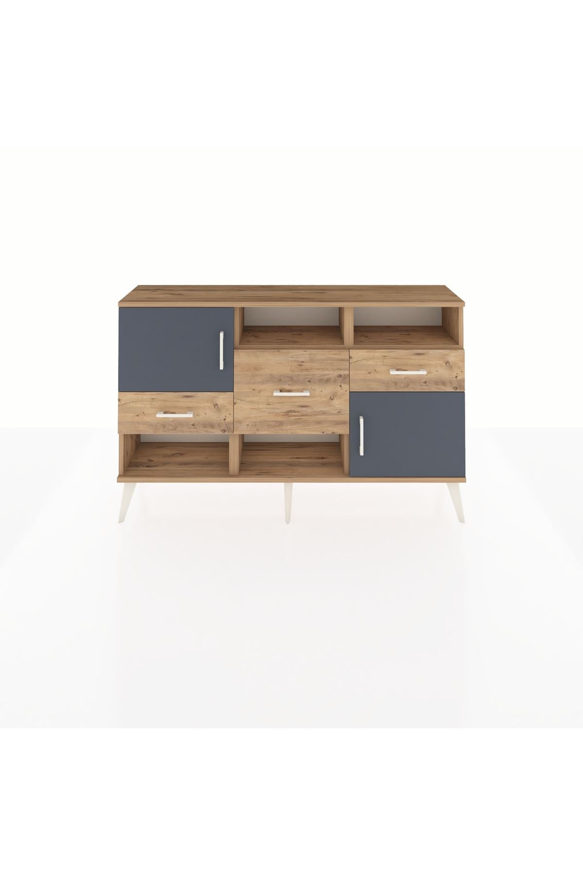 Arges Konsol 3 Raflı 3 Çekmeceli 2 Kapaklı 132x30x83 - S144M003V27A