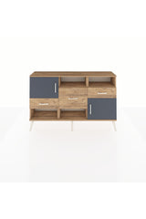 Arges Konsol 3 Raflı 3 Çekmeceli 2 Kapaklı 132x30x83