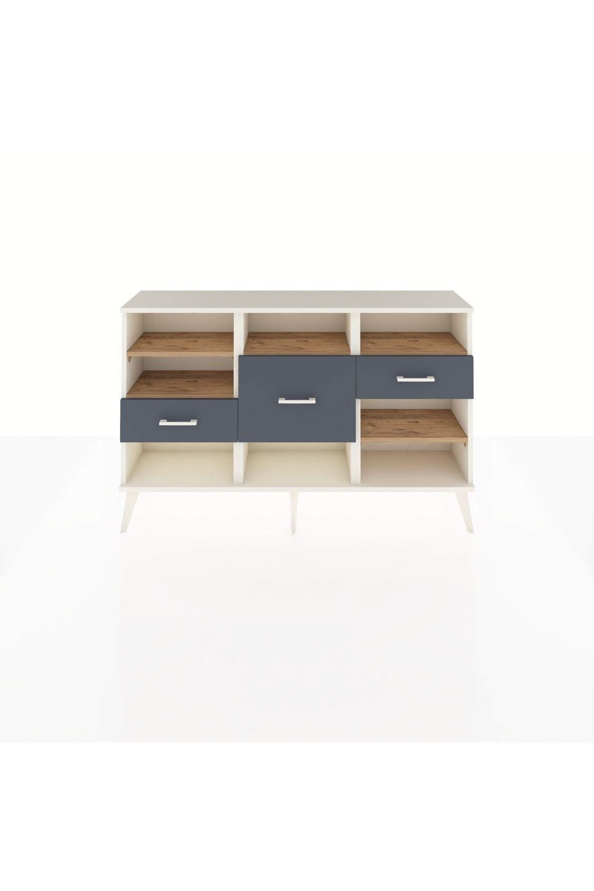 Arges Konsol 5 Raflı 3 Çekmeceli 132x30x83 - S144M004V02A