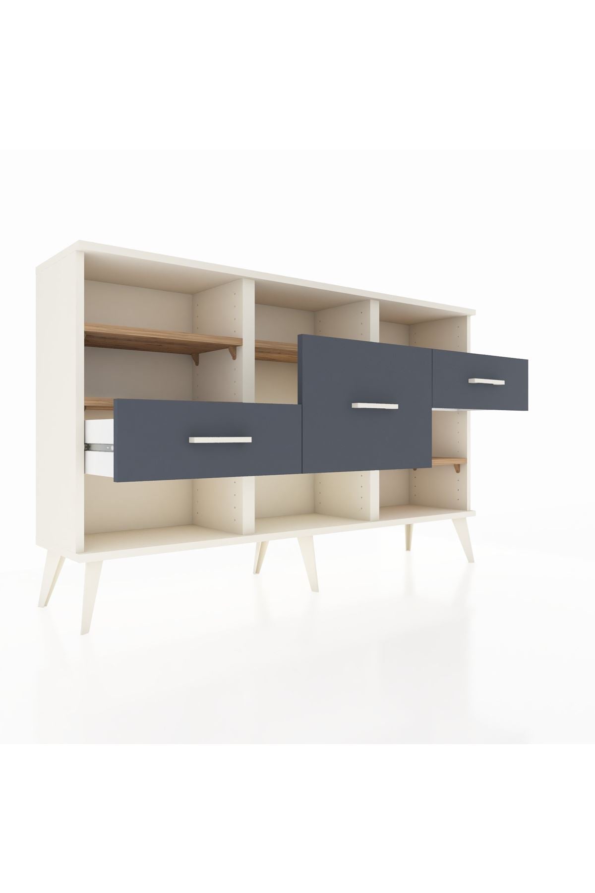 Arges Konsol 5 Raflı 3 Çekmeceli 132x30x83 - S144M004V02A