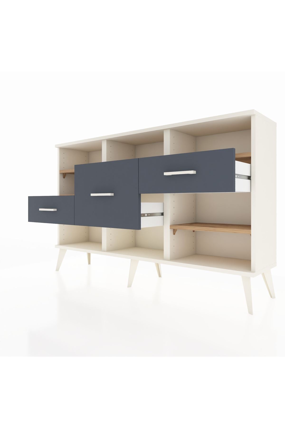Arges Konsol 5 Raflı 3 Çekmeceli 132x30x83 - S144M004V02A