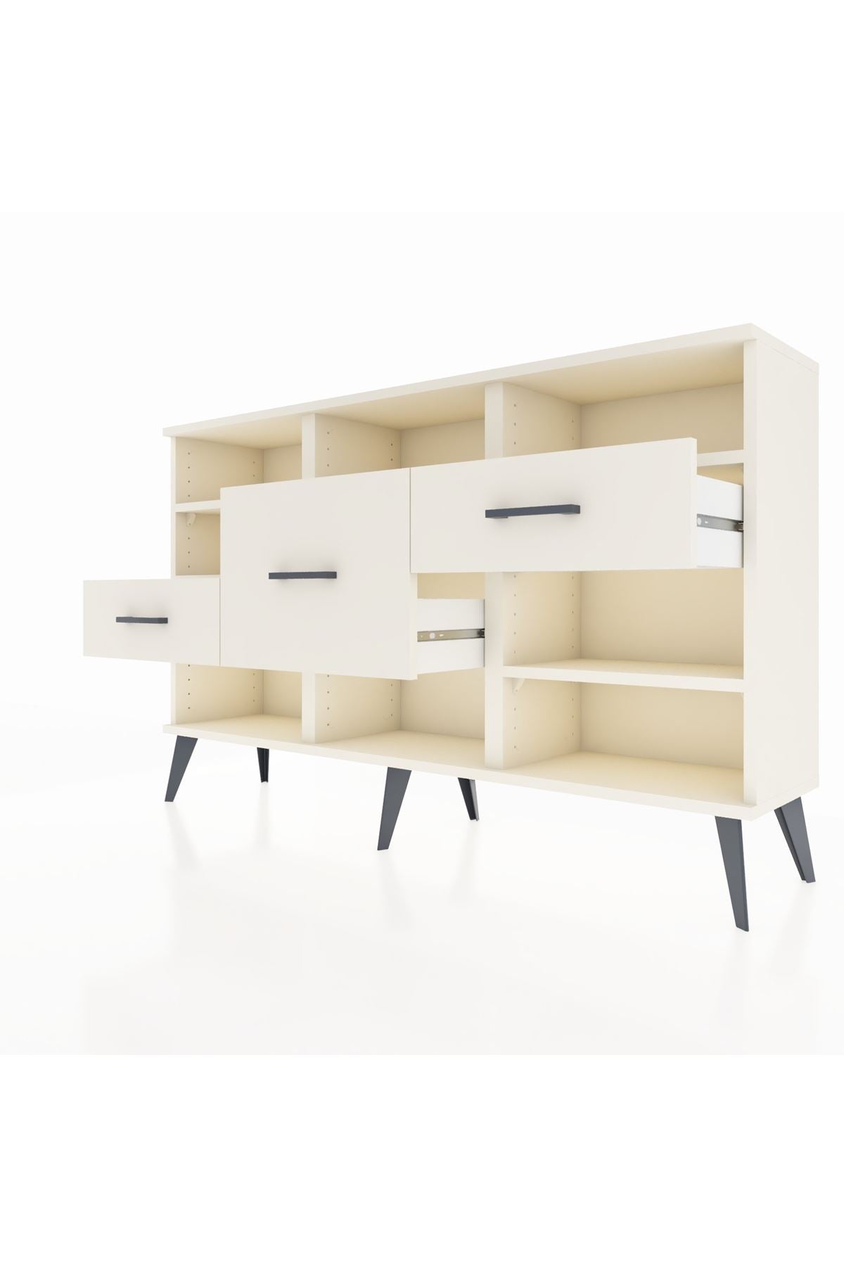 Arges Konsol 5 Raflı 3 Çekmeceli 132x30x83 - S144M004V04A