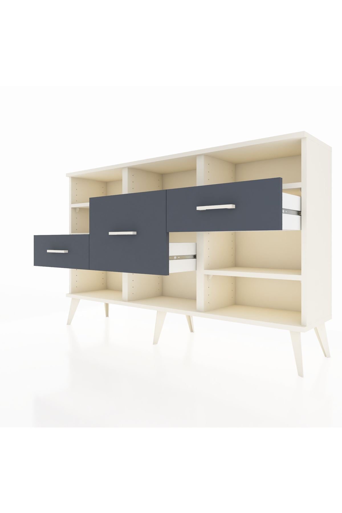 Arges Konsol 5 Raflı 3 Çekmeceli 132x30x83 - S144M004V05A