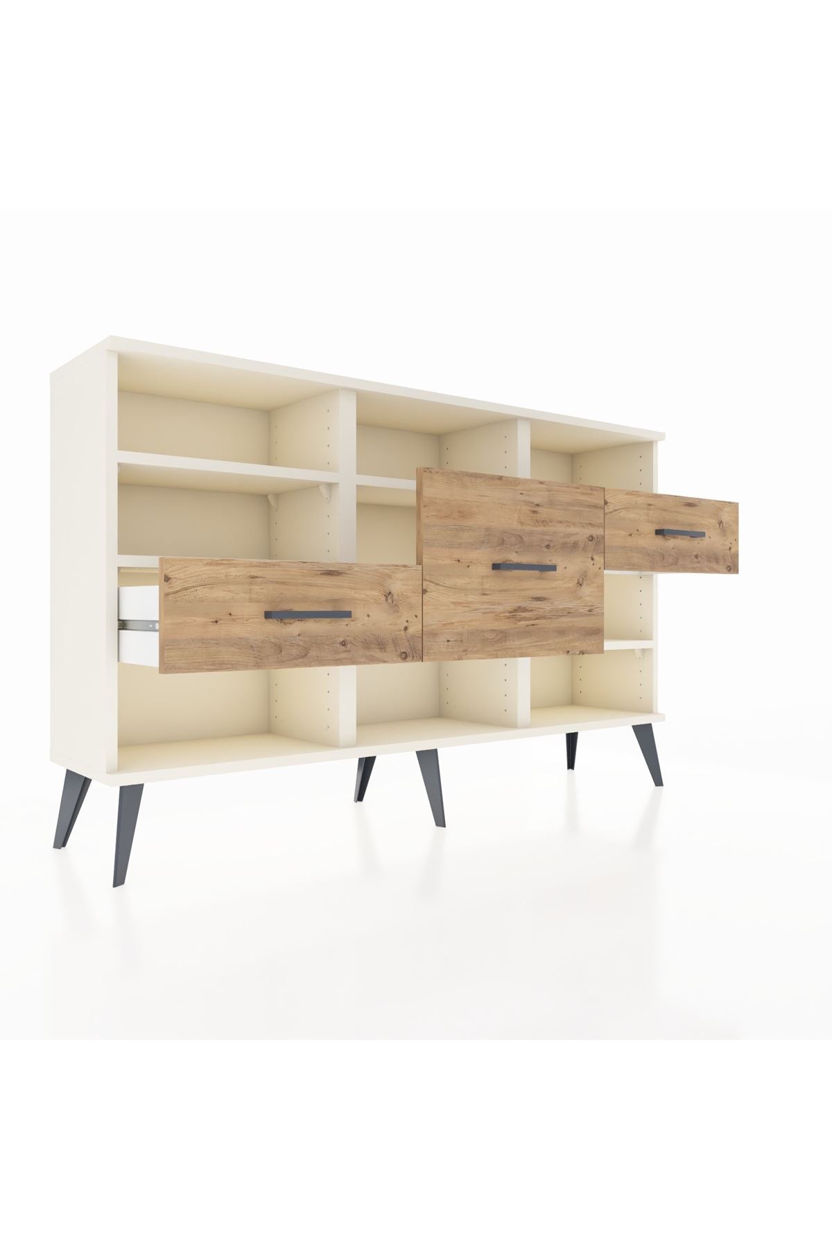 Arges Konsol 5 Raflı 3 Çekmeceli 132x30x83 - S144M004V06A