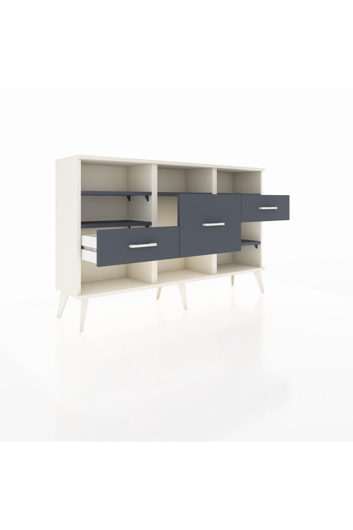 Arges Konsol 5 Raflı 3 Çekmeceli 132x30x83 - S144M004V08A