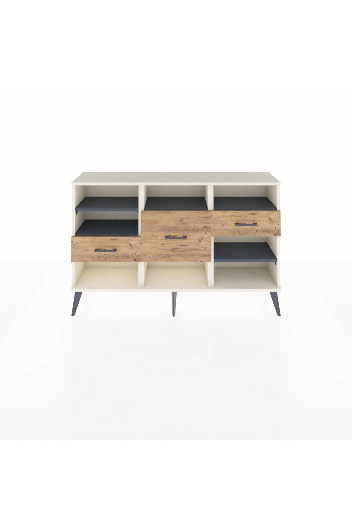 Arges Konsol 5 Raflı 3 Çekmeceli 132x30x83 - S144M004V09A