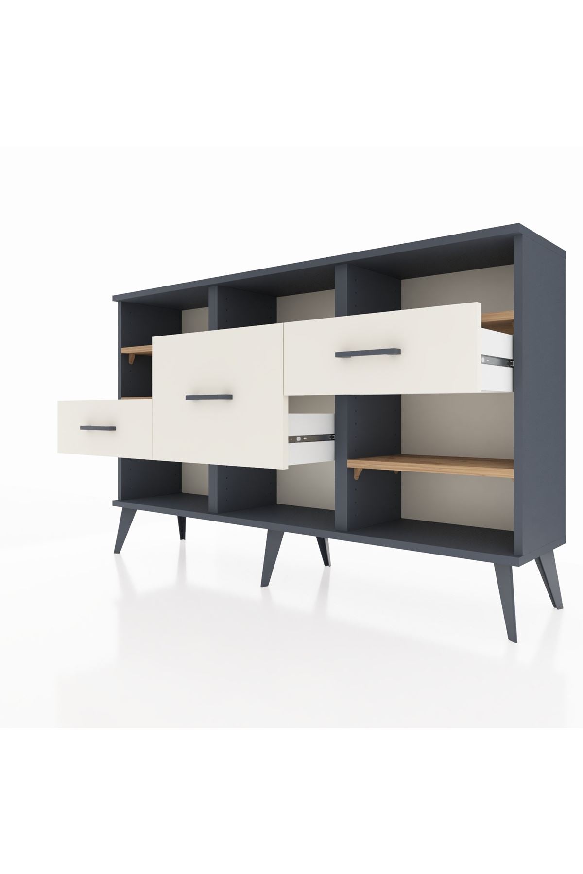 Arges Konsol 5 Raflı 3 Çekmeceli 132x30x83 - S144M004V10A