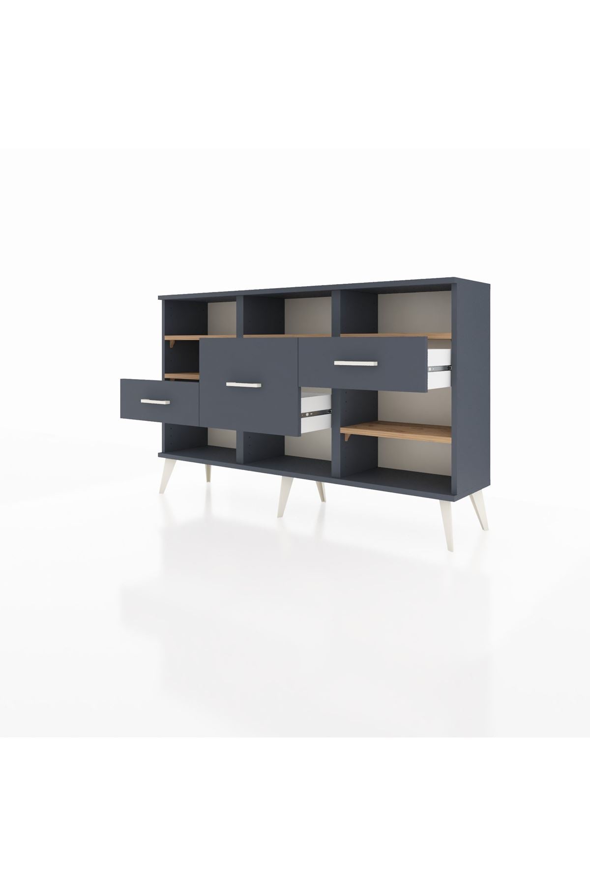 Arges Konsol 5 Raflı 3 Çekmeceli 132x30x83 - S144M004V11A