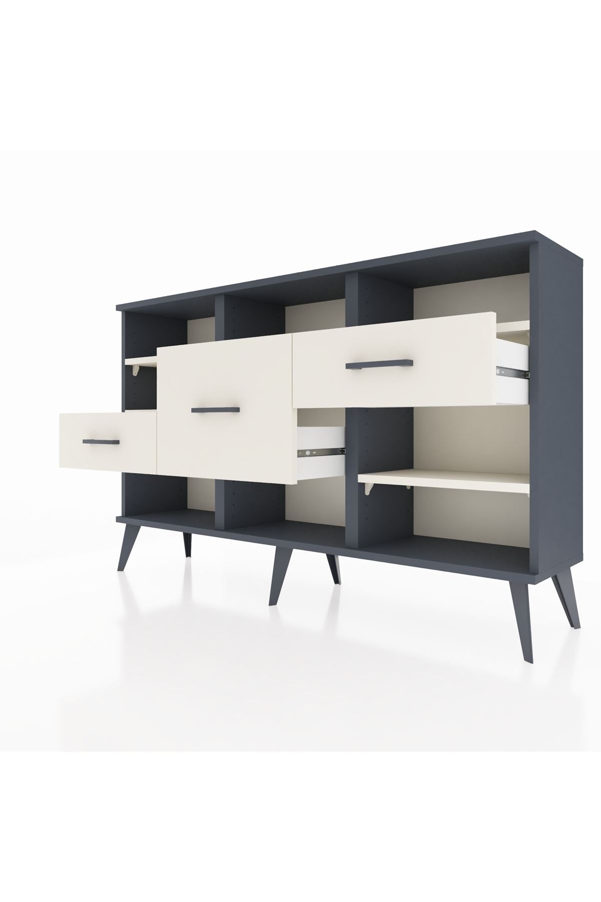 Arges Konsol 5 Raflı 3 Çekmeceli 132x30x83 - S144M004V13A
