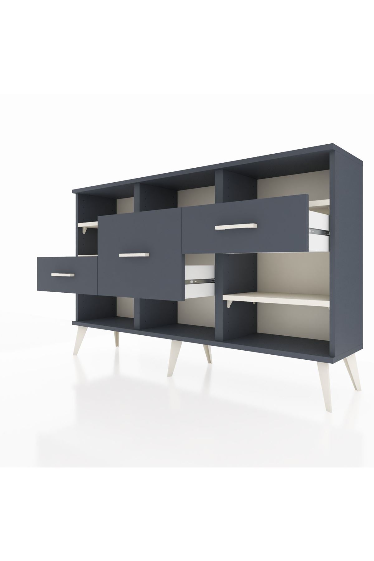 Arges Konsol 5 Raflı 3 Çekmeceli 132x30x83 - S144M004V14A