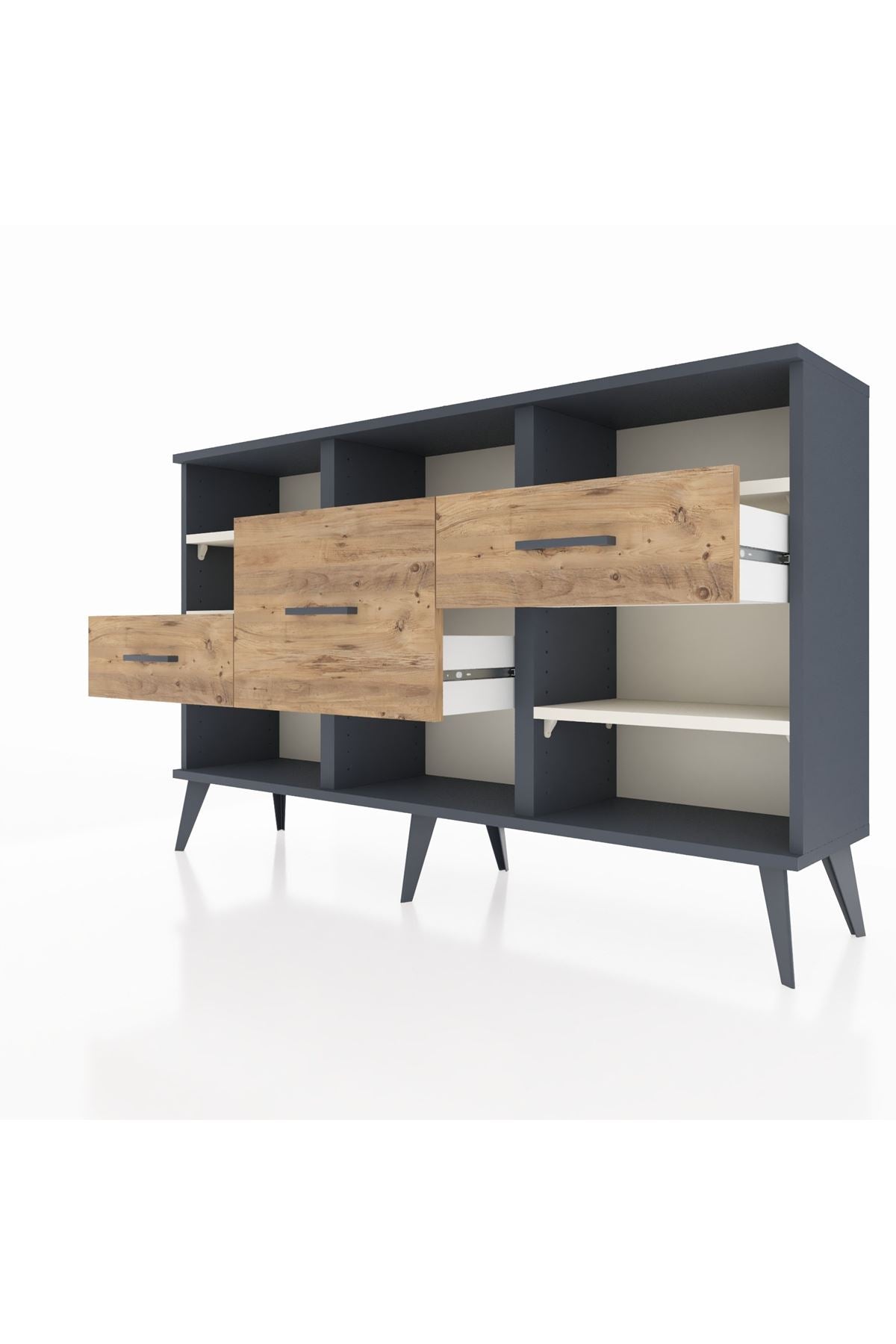 Arges Konsol 5 Raflı 3 Çekmeceli 132x30x83 - S144M004V15A