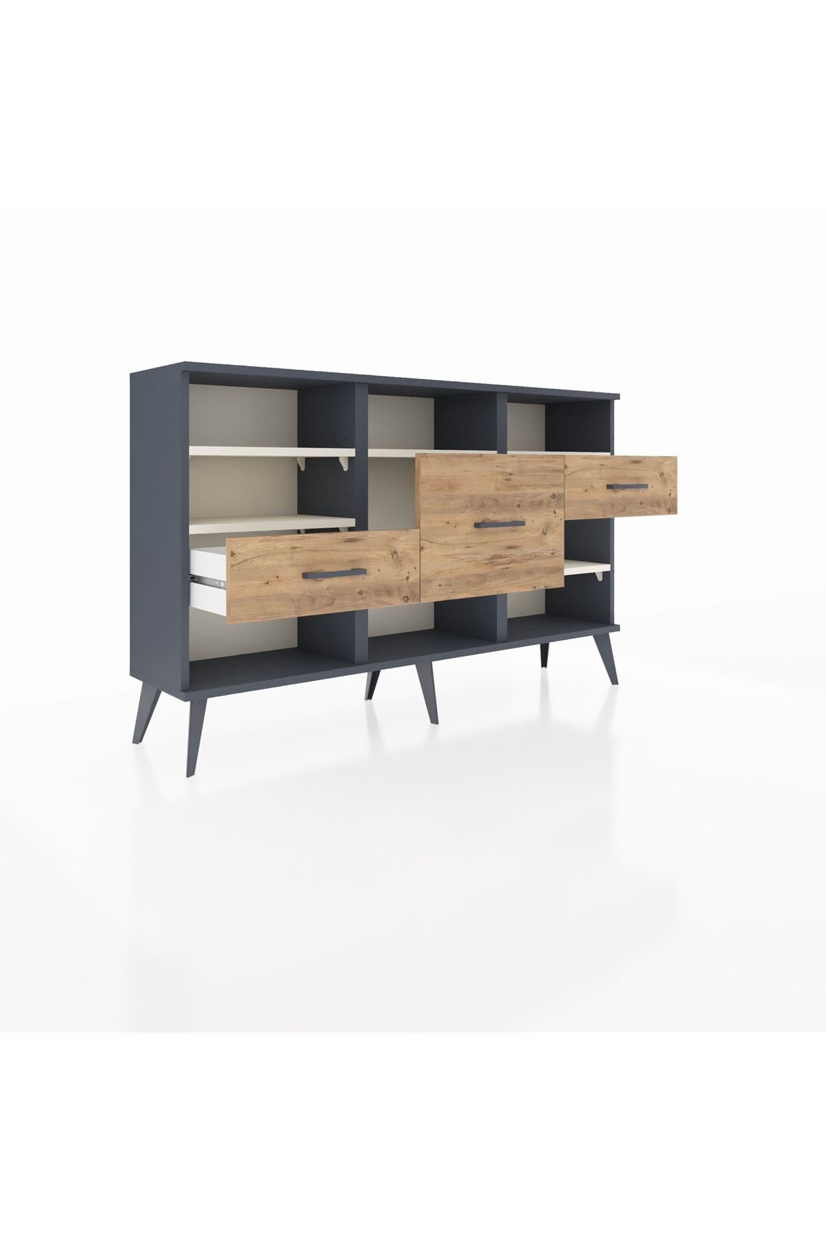 Arges Konsol 5 Raflı 3 Çekmeceli 132x30x83 - S144M004V15A