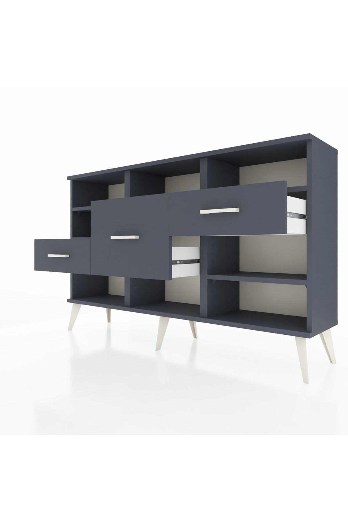 Arges Konsol 5 Raflı 3 Çekmeceli 132x30x83 - S144M004V17A