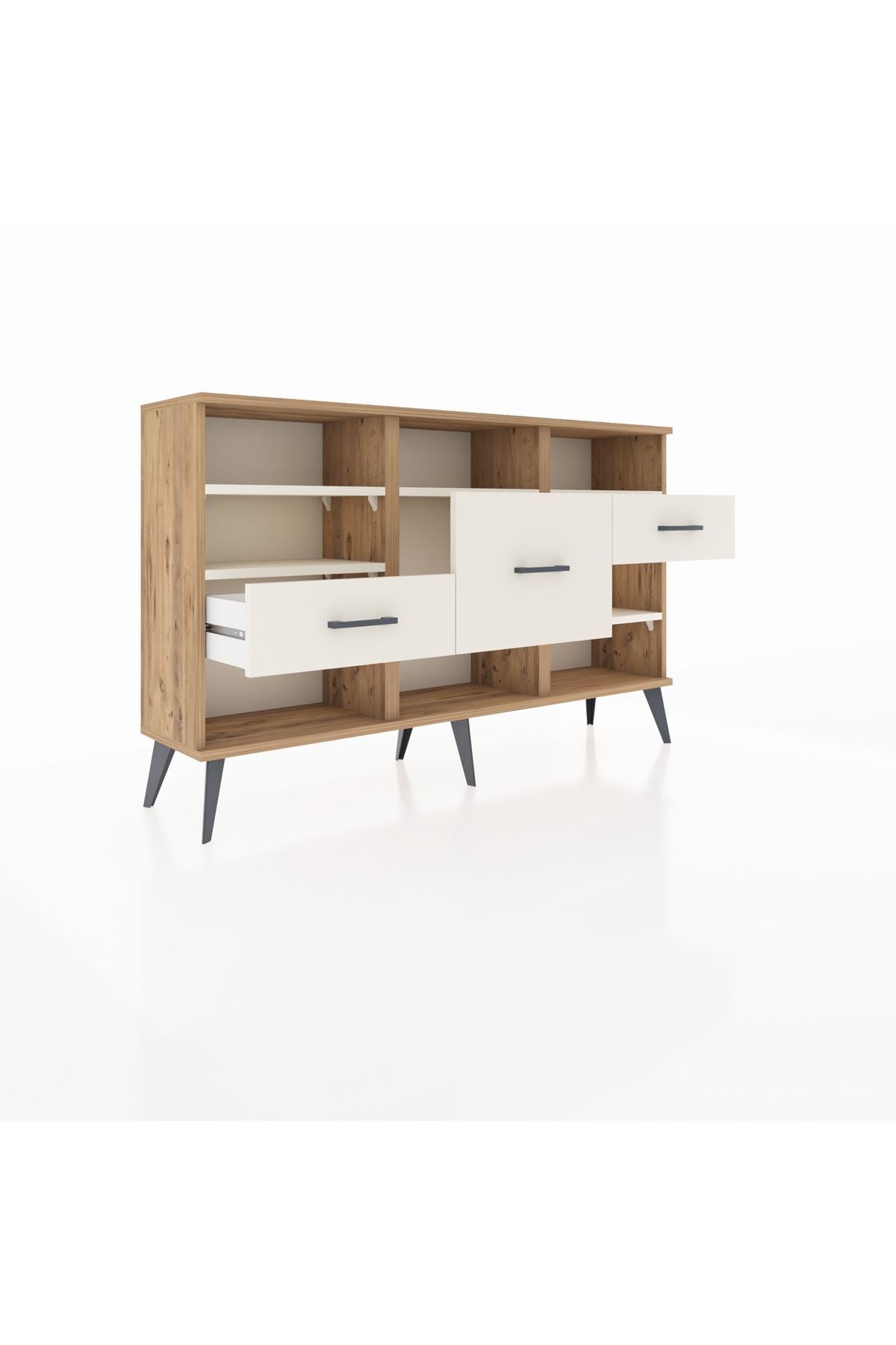 Arges Konsol 5 Raflı 3 Çekmeceli 132x30x83 - S144M004V22A