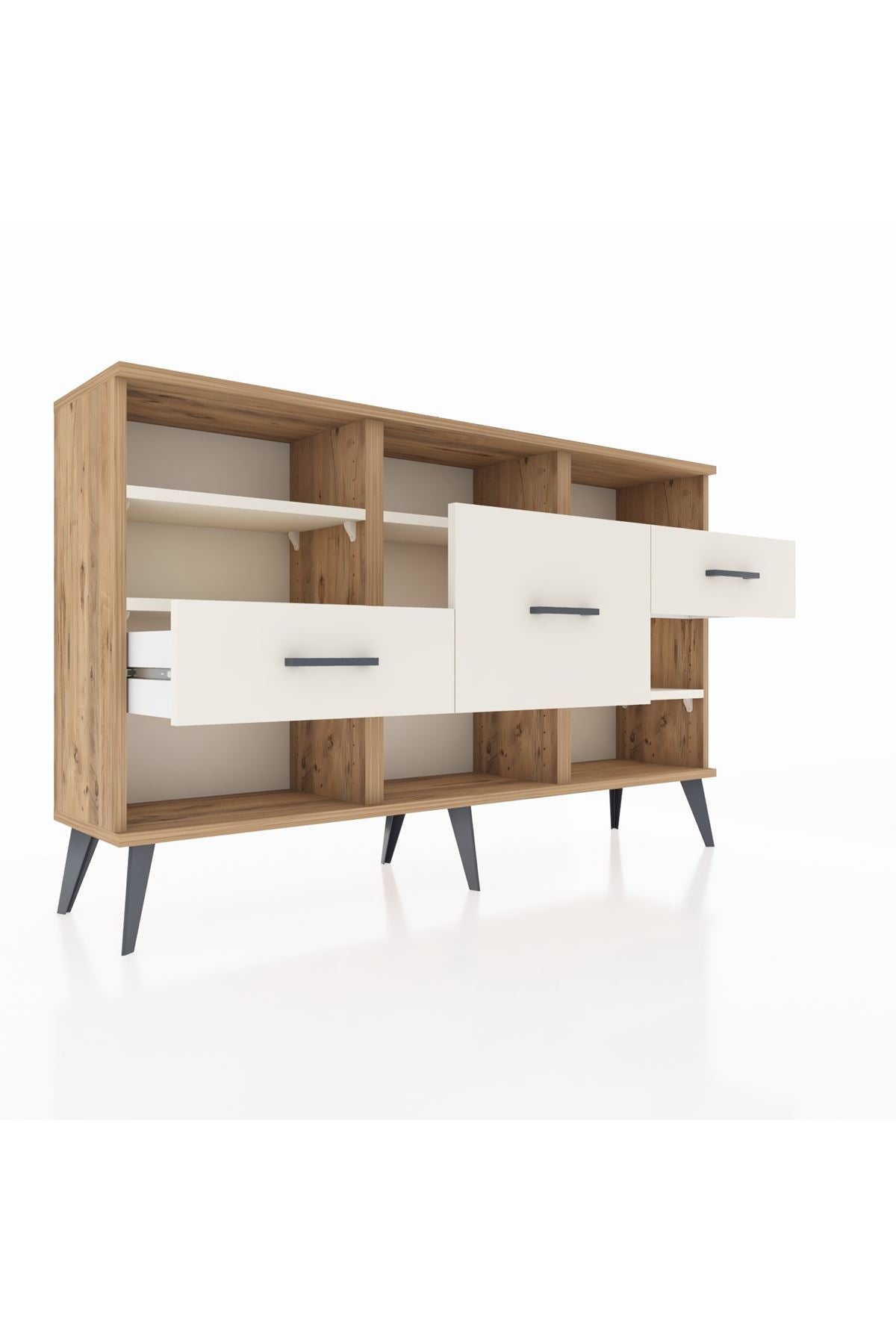 Arges Konsol 5 Raflı 3 Çekmeceli 132x30x83 - S144M004V22A