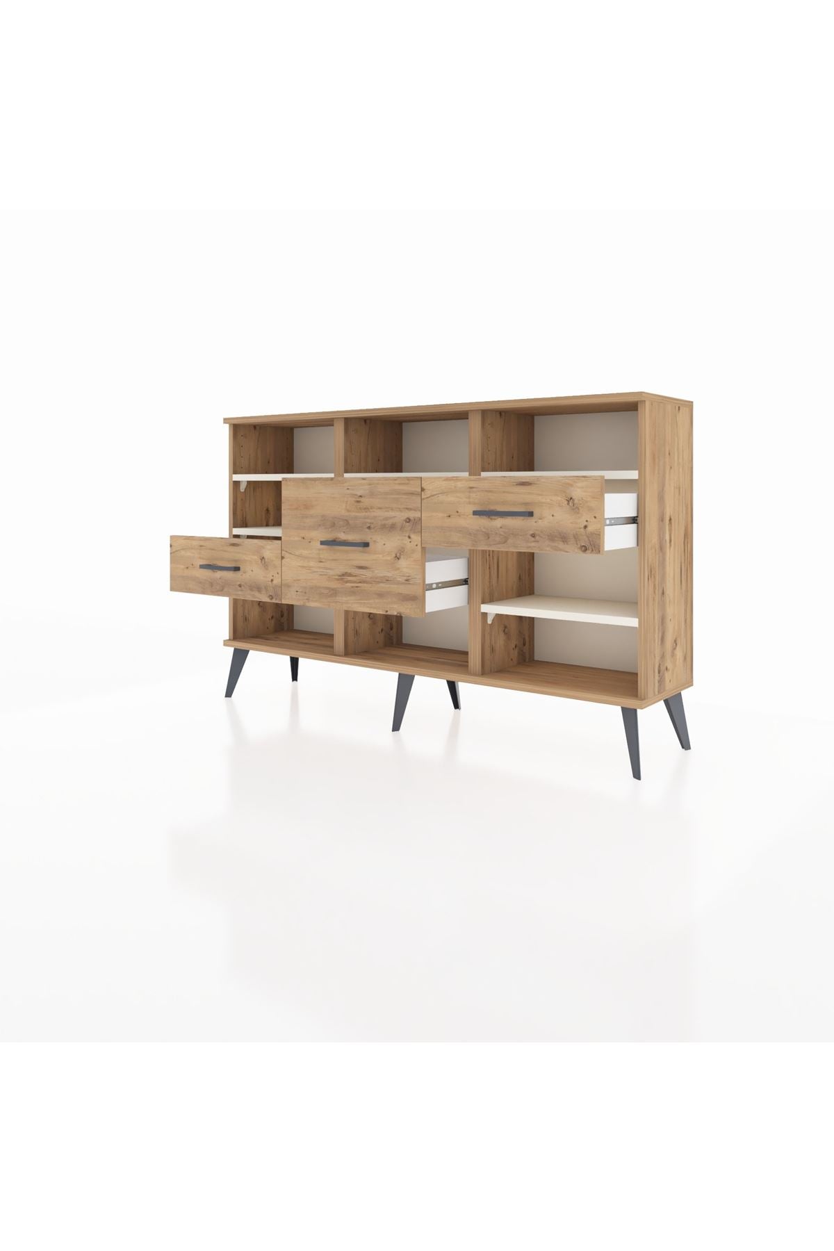 Arges Konsol 5 Raflı 3 Çekmeceli 132x30x83 - S144M004V24A