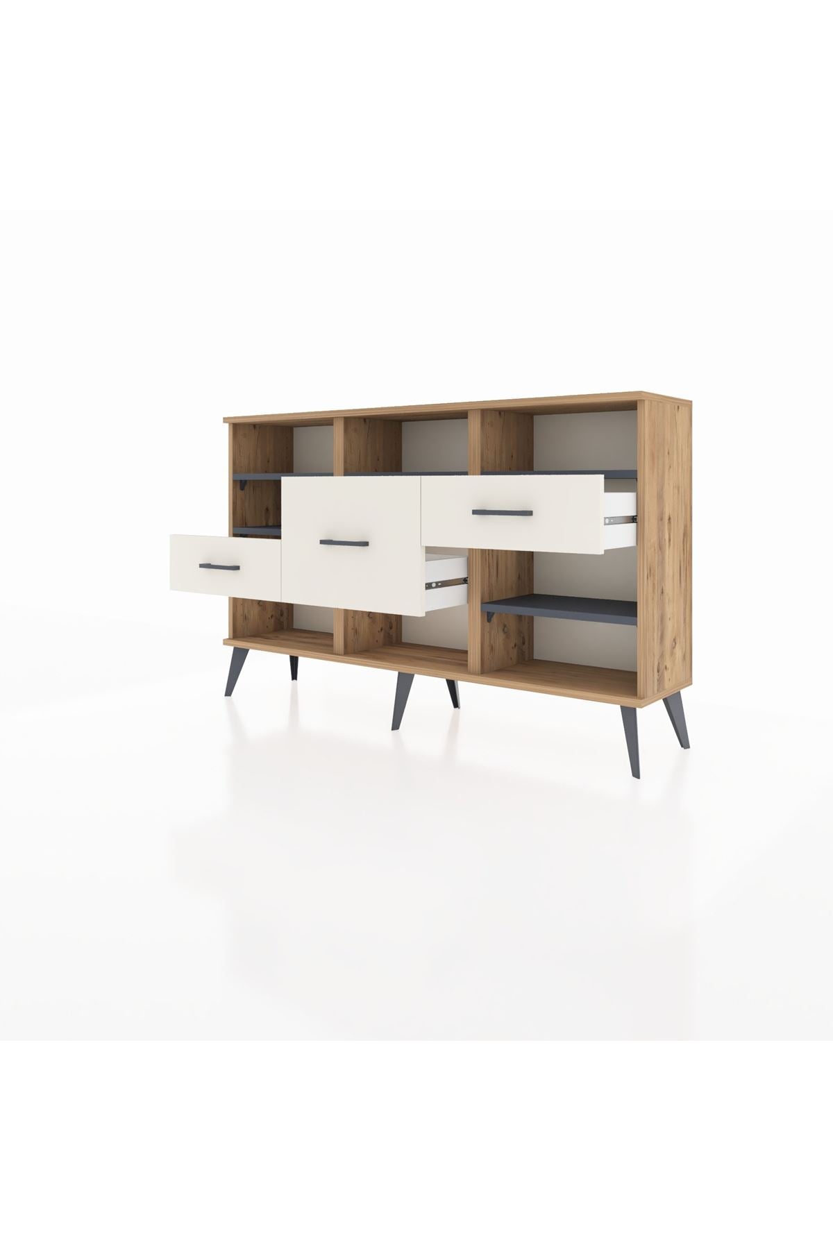 Arges Konsol 5 Raflı 3 Çekmeceli 132x30x83 - S144M004V25A
