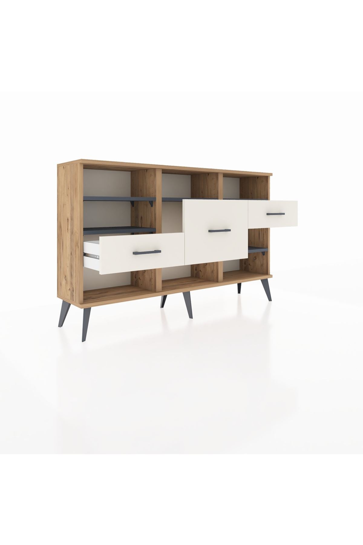 Arges Konsol 5 Raflı 3 Çekmeceli 132x30x83 - S144M004V25A