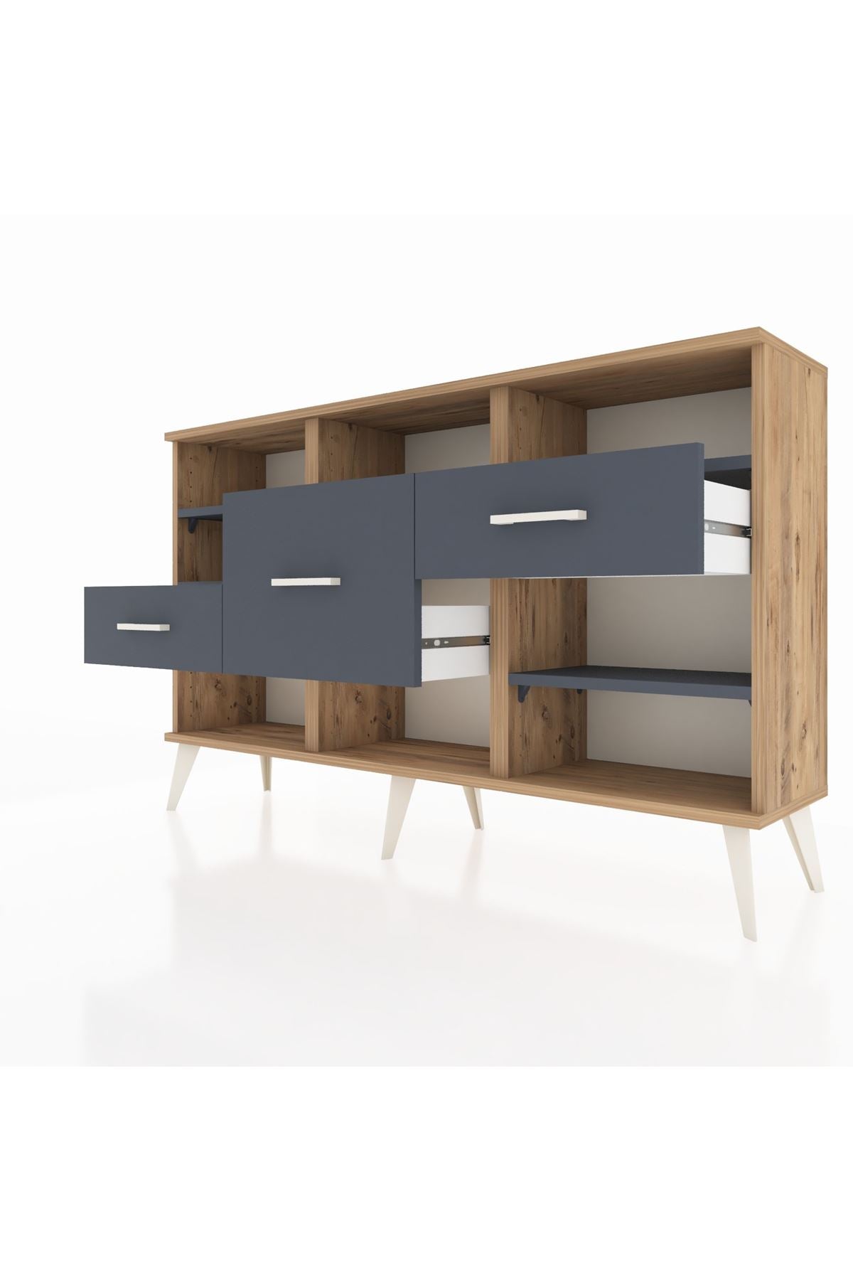 Arges Konsol 5 Raflı 3 Çekmeceli 132x30x83 - S144M004V26A
