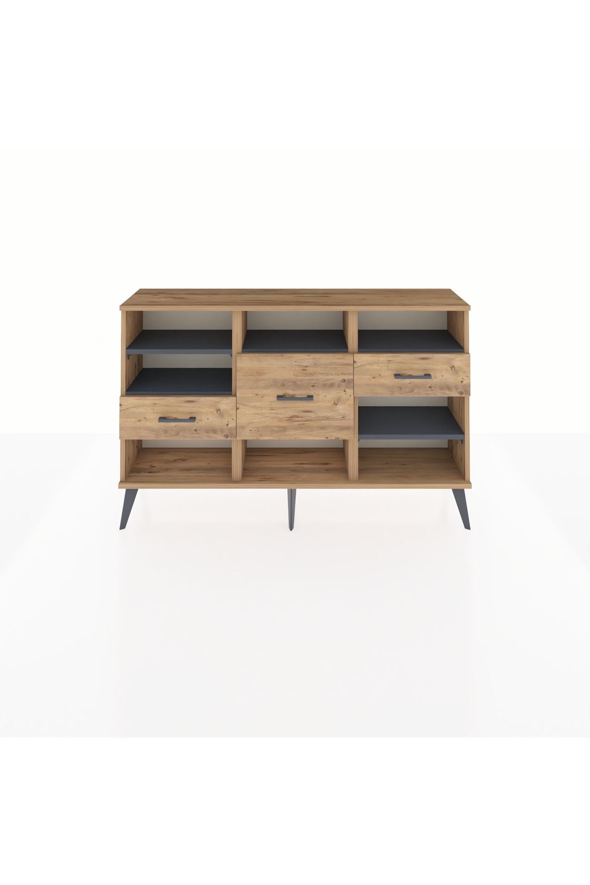 Arges Konsol 5 Raflı 3 Çekmeceli 132x30x83 - S144M004V27A